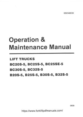 Daewoo Lift Trucks BC20S-5 BC25S-5 BC25SE-5 BC30S-5 BC32S-5 B20S-5 B25S-5 B30S-5 B32S-5 Operators Ma