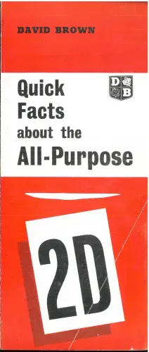 David Brown 2D Tractor Fold Out Brochure