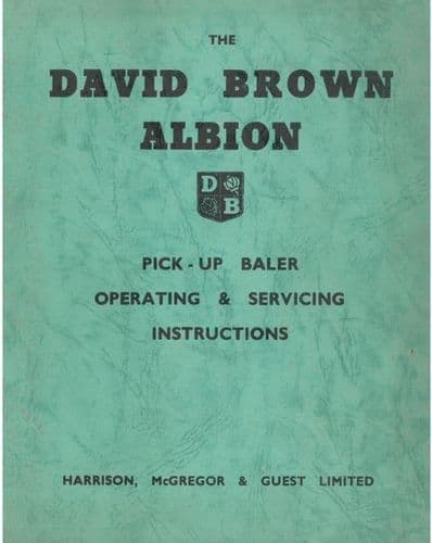 David Brown Albion Pick up Baler Operators Manual