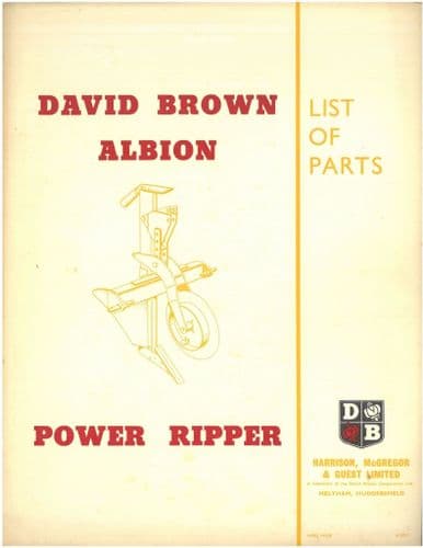 David Brown Albion Power Ripper Parts Manual