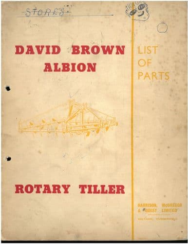 David Brown Albion Rotary Tiller Parts Manual