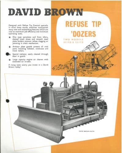 David Brown Crawler Tractor Refuse Tip Dozers 30ITD & 50ITD Brochure