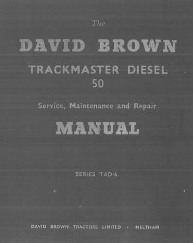 David Brown Crawler Tractor Trackmaster TD50 Workshop Service Repair Manual