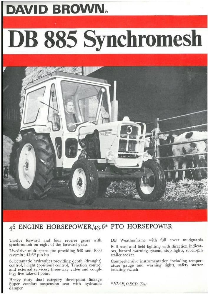 David Brown DB 885 Synchromesh Tractor Brochure