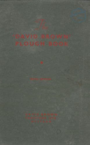 David Brown Plough Book Series PU1 PU2 PU3 PU4 & PU5 Operators Manual
