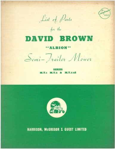 David Brown Semi Trailer Mower Series MT1, MT2 & MT3/6S Parts Manual