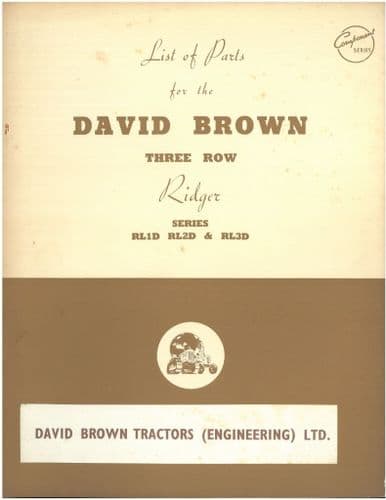 David Brown Three Row Ridger Series RL1D RL2D & RL3D Parts Manual