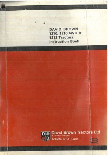 David Brown Tractor 1210, 1210 4WD, 1212 Operators Manual - ORIGINAL MANUAL