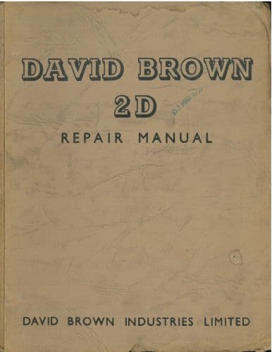 David Brown Tractor 2D - Operators Manual