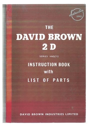 David Brown Tractor 2D Operators & Parts Manual