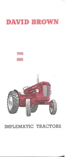 David Brown Tractor 880 & 990 Implematic Brochure