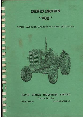 David Brown Tractor 900 Operators Manual