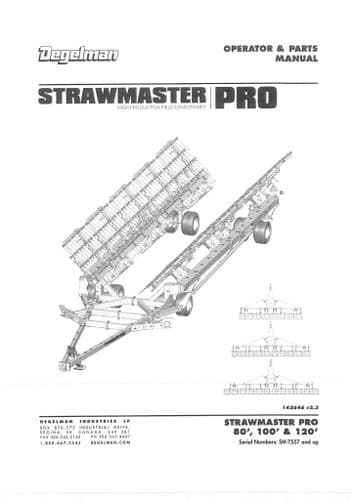 Degelman Strawmaster Pro Operators Manual and Spare Parts List