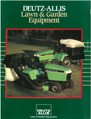 Deutz Allis Lawn & Garden Equipment Riding Mowers Brochure