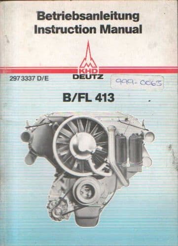 Deutz B/FL 413 Engine Operators Manual