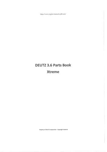 Deutz Engine 3.6 Xtreme Parts Manual