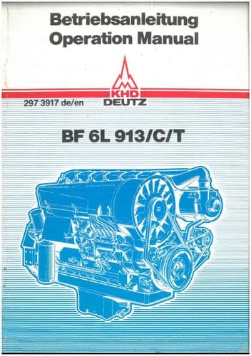 Deutz Engine BF6L 913CT  Operators Manual - ORIGINAL