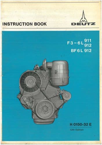 Deutz Engine F3L911 F3L912 F6L911 F6L912 BF6L912 Operators Manual