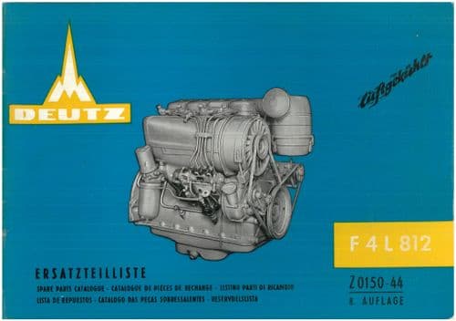 Deutz Engine F4L 812 Owners Parts Manual