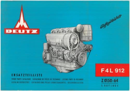 Deutz Engine F4L 912 Owners Parts Manual - ORIGINAL MANUAL