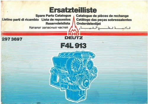 Deutz Engine F4L 913 Parts Manual