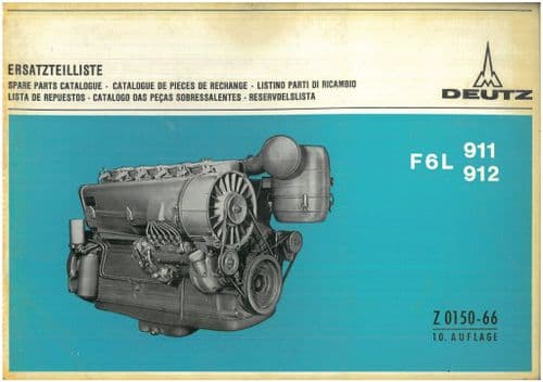 Deutz Engine F6L 911, F6L 912 Owners Parts Manual - ORIGINAL