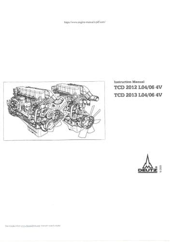 Deutz Engine TCD 2012 L04-064V & TCD 2013 L04-064V Operators Manual