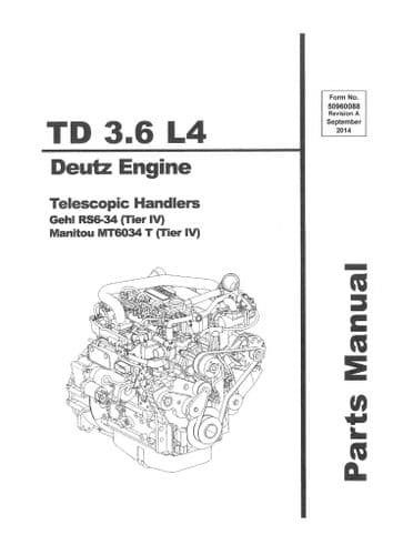 Deutz Engine TD3.6 L4 Parts Manual