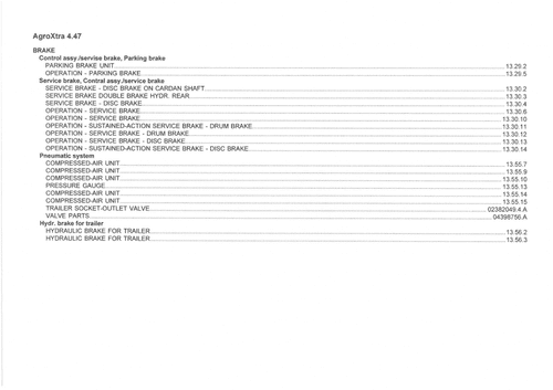 Deutz Fahr Agroexta 4.47 Parts Manual