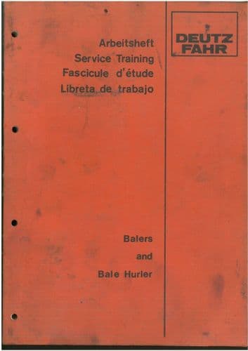 Deutz Fahr Baler & Hurler HD320 HD380 HD440 HD490 & GP2.30 GP2.50 Operators Manual