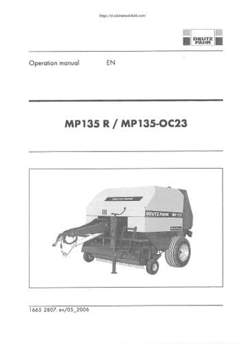 Deutz Fahr Baler MP135R MP135-OC23 Operators Manual