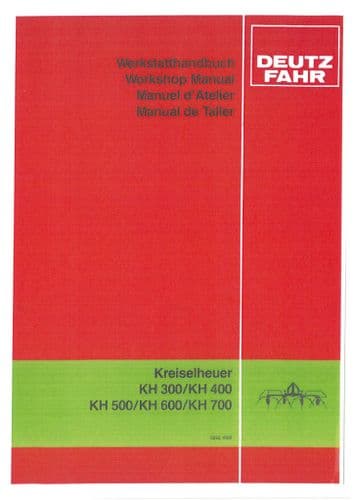 Deutz Fahr Centipede Haymaker KH300 KH400 KH500 KH600 KH700 Workshop Manual