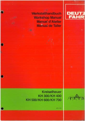 Deutz Fahr Centipede Haymaker KH300 KH400 KH500 KH600 KH700 Workshop Manual - ORIGINAL