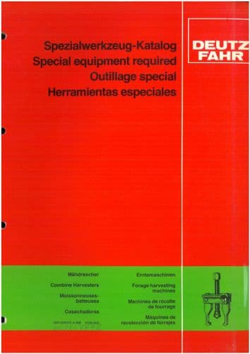 Deutz Fahr Combine Harvester Forage Harvesting Machines -  Special Tools Manual - ORIGINAL