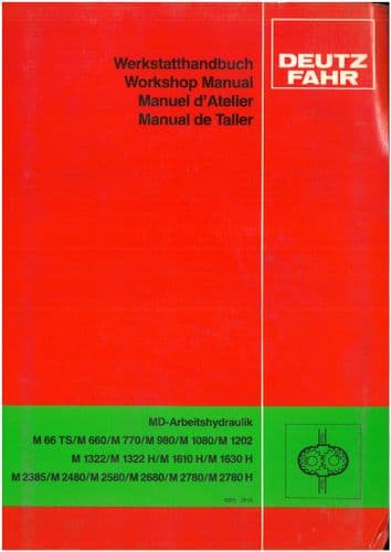 Deutz Fahr Combine Hydraulics - M2480 M2580 M2680 M2780 M2780H Workshop Manual