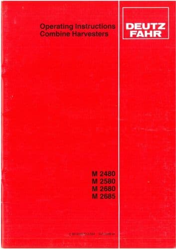 Deutz Fahr Combine M2480 M2580 M2680 M2685 Operators Manual