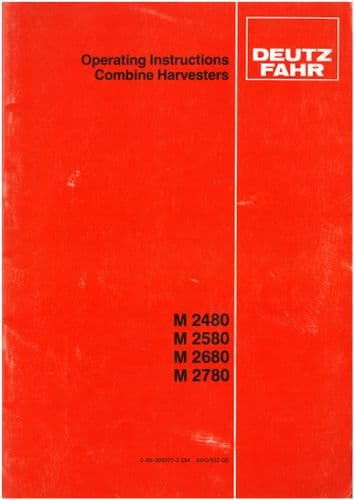 Deutz Fahr Combine M2480 M2580 M2680 M2780 Operators Manual