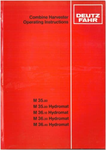 Deutz Fahr Combine M2480 M2580 M2680 M2780 Operators Manual - ORIGINAL