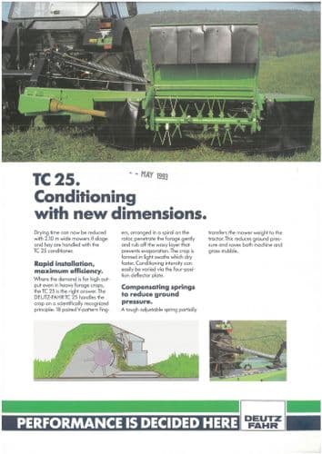 Deutz Fahr Mower KM25TC Brochure - KM25 TC