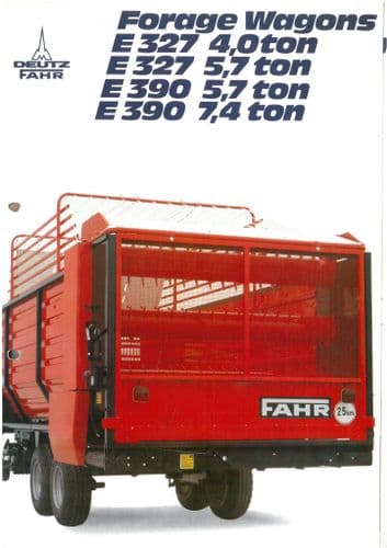 Deutz Fahr Self Loading Forage Trailer Forager E327 & E390 brochure - E 327 & E 390