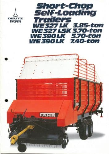 Deutz Fahr Self Loading Forage Trailer Forager WE327LK, WE327LSK, WE390LK Brochure