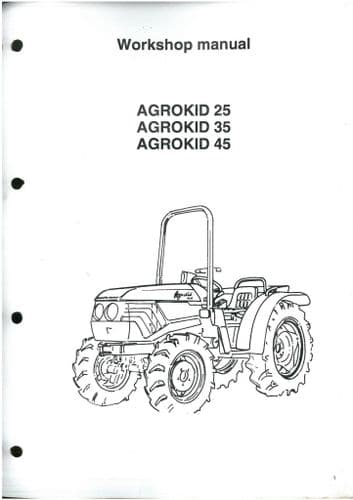 Deutz Fahr Tractor  Agrokid 25, 35 and 45 Workshop Repair Manual