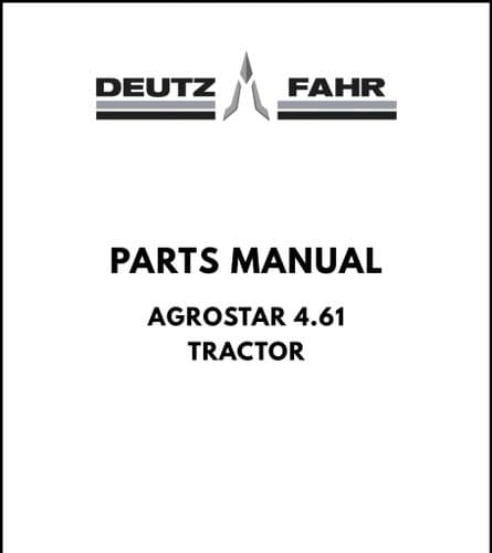 Deutz Fahr Tractor Agrostar 4.61 Parts Manual