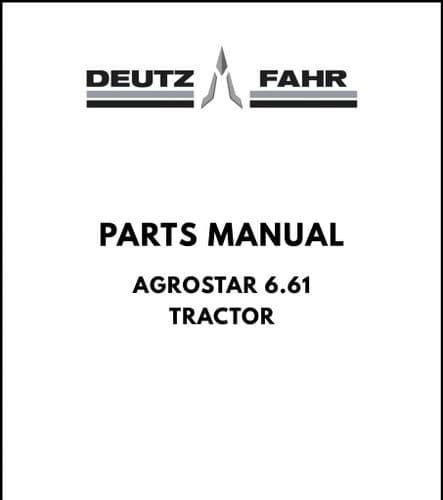 Deutz Fahr Tractor Agrostar 6.61 Parts Manual