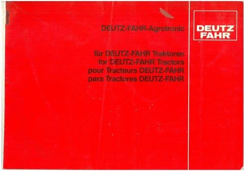 Deutz Fahr Tractor Agrotronic Computer Operators Manual
