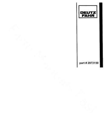 Deutz Fahr Tractor D6807 D7207 D7807 Operators Manual