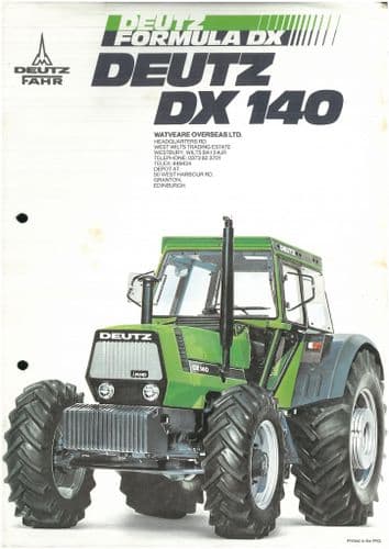 Deutz Fahr Tractor DX140 Brochure - DX 140