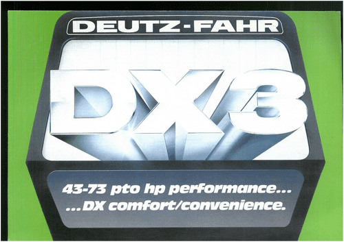 Deutz Fahr Tractor DX3 Brochure