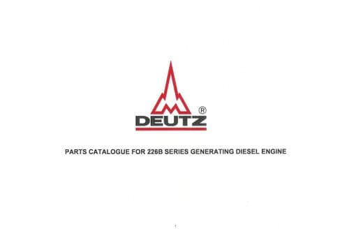 Deutz Generating Diesel Engine 226B Series D226B-3 TD226B-3 TD226B-4 TD226B-6 Parts Manual
