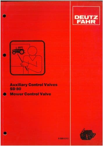 Deutz Tractor Auxiliary Control Valves SD80 Mower Control Valve Service Training Manual